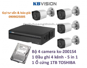 Bộ 4 camera kbvision kx-2001S4